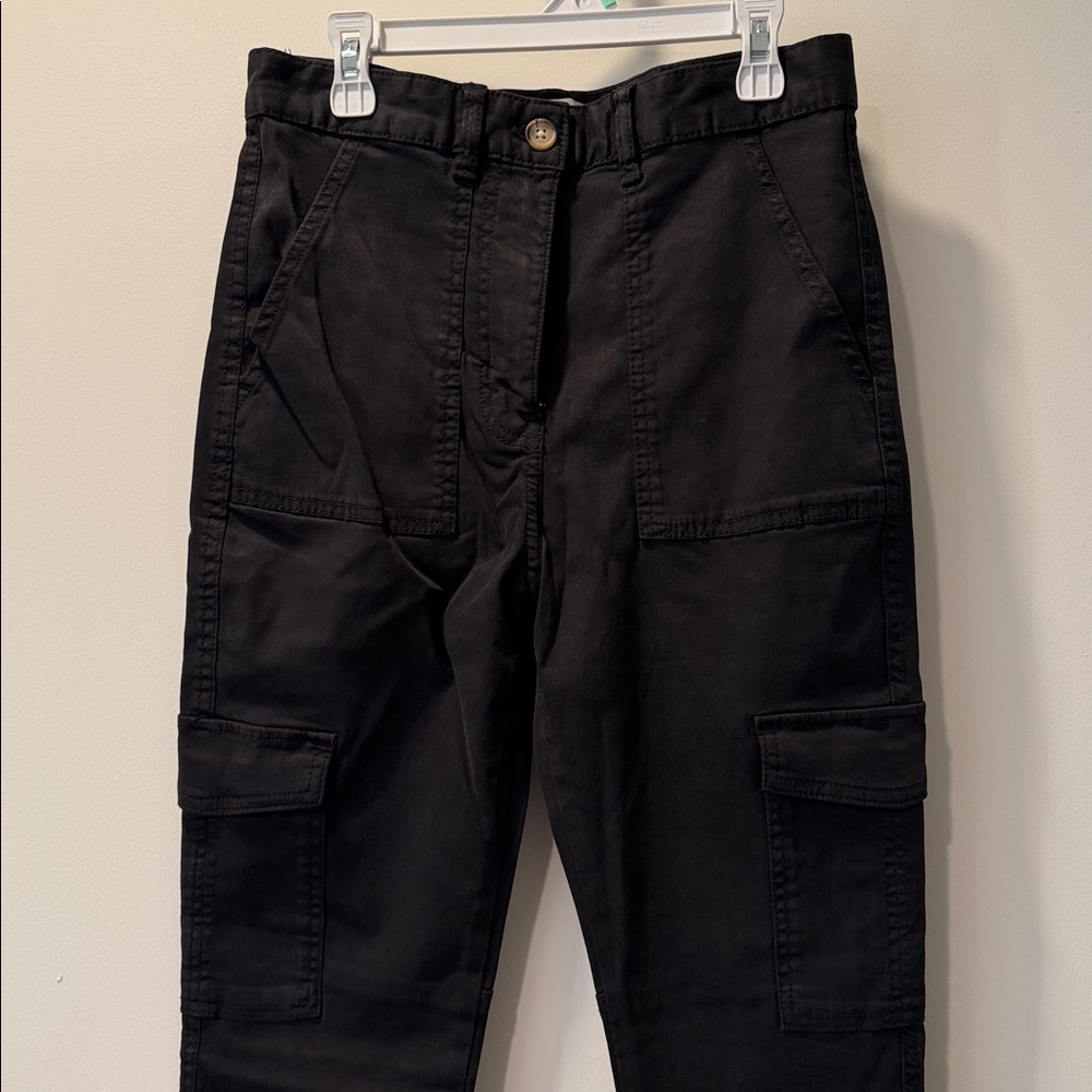 H&M Black Tencel Cargo Pants
